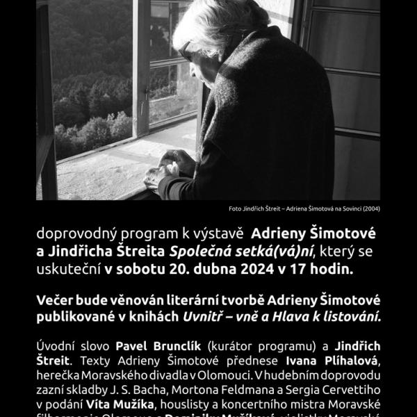 LITERÁRNÍ PODVEČER S TEXTY ADRIENY ŠIMOTOVÉ, 20.4.2024