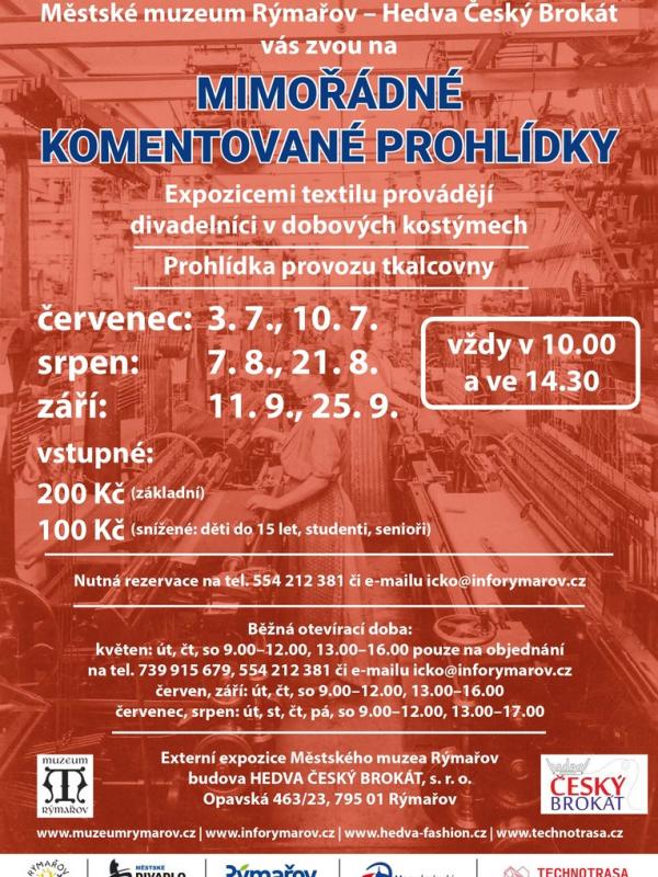 MIMOŘÁDNÉ KOMENTOVANÉ PROHLÍDKY V EXTERNÍ EXPOZICI TEXTILNICTVÍ