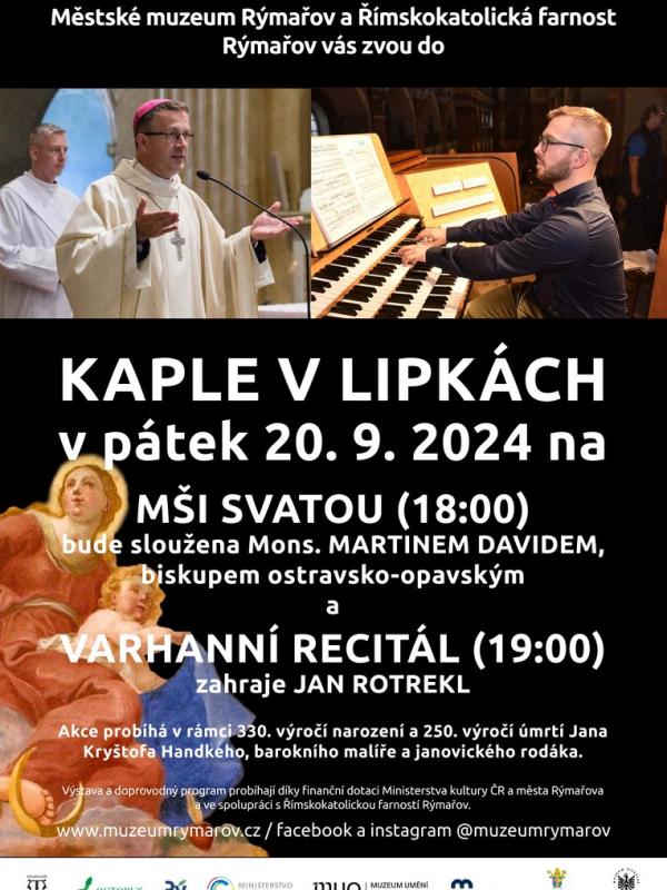 MŠE SVATÁ A VARHANNÍ KONCERT V KAPLI V LIPKÁCH, 20.9.2024